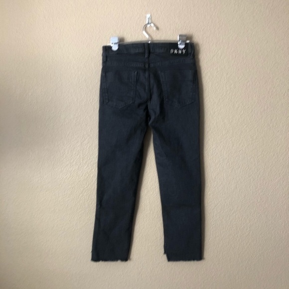 DKNY Womens Sequin Crop Frayed Skinny Ripped jean - Picture 6 of 6